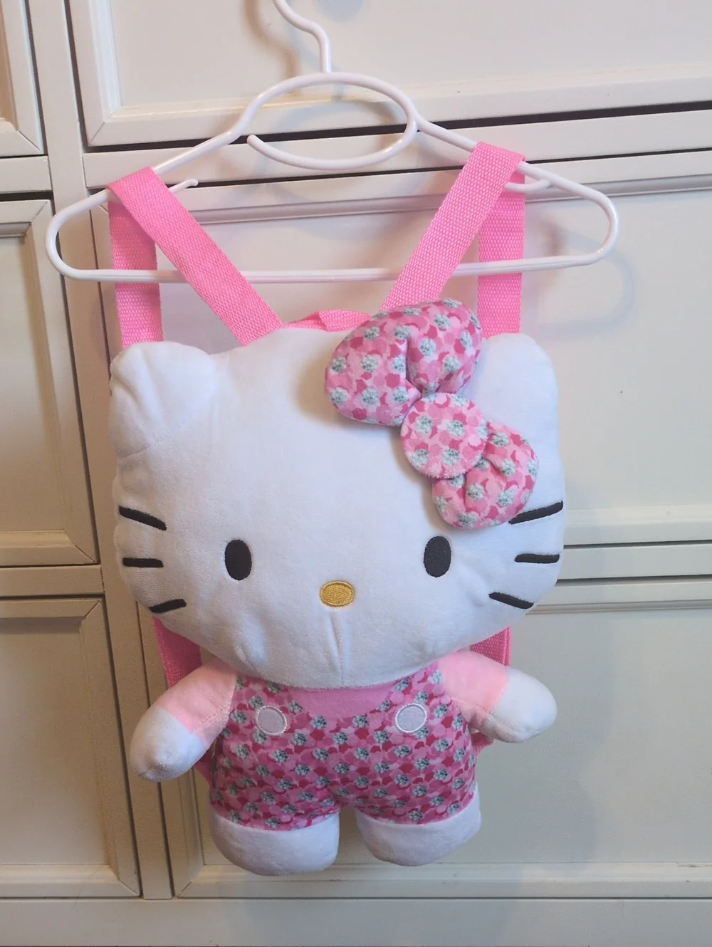 Pink Floral Plush Character Backpack - Kids Toy